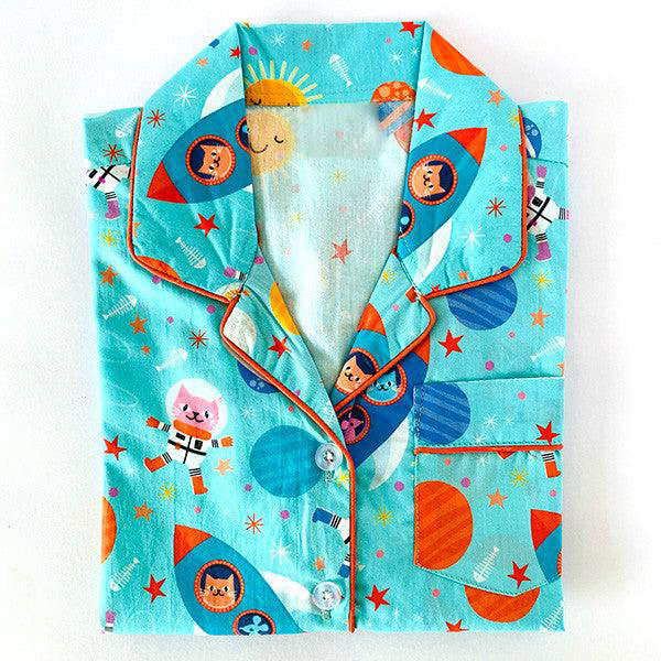 Blue Space Cat Night Suit