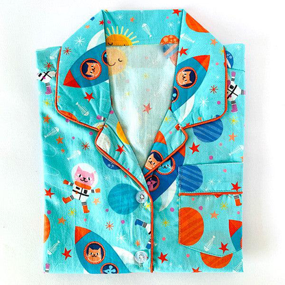 Blue Space Cat Night Suit