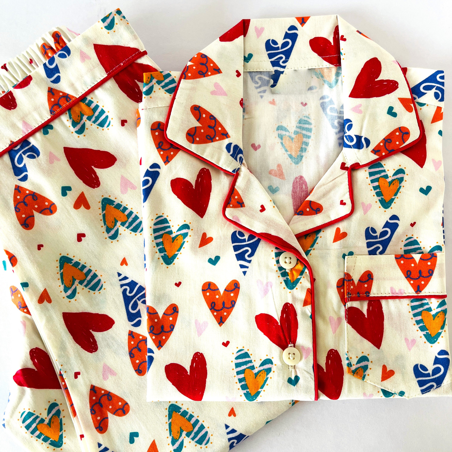 Colorful Hearts Night Suit