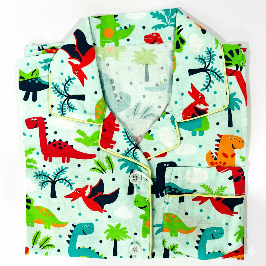 Friendly Colorful Dino Night Suit