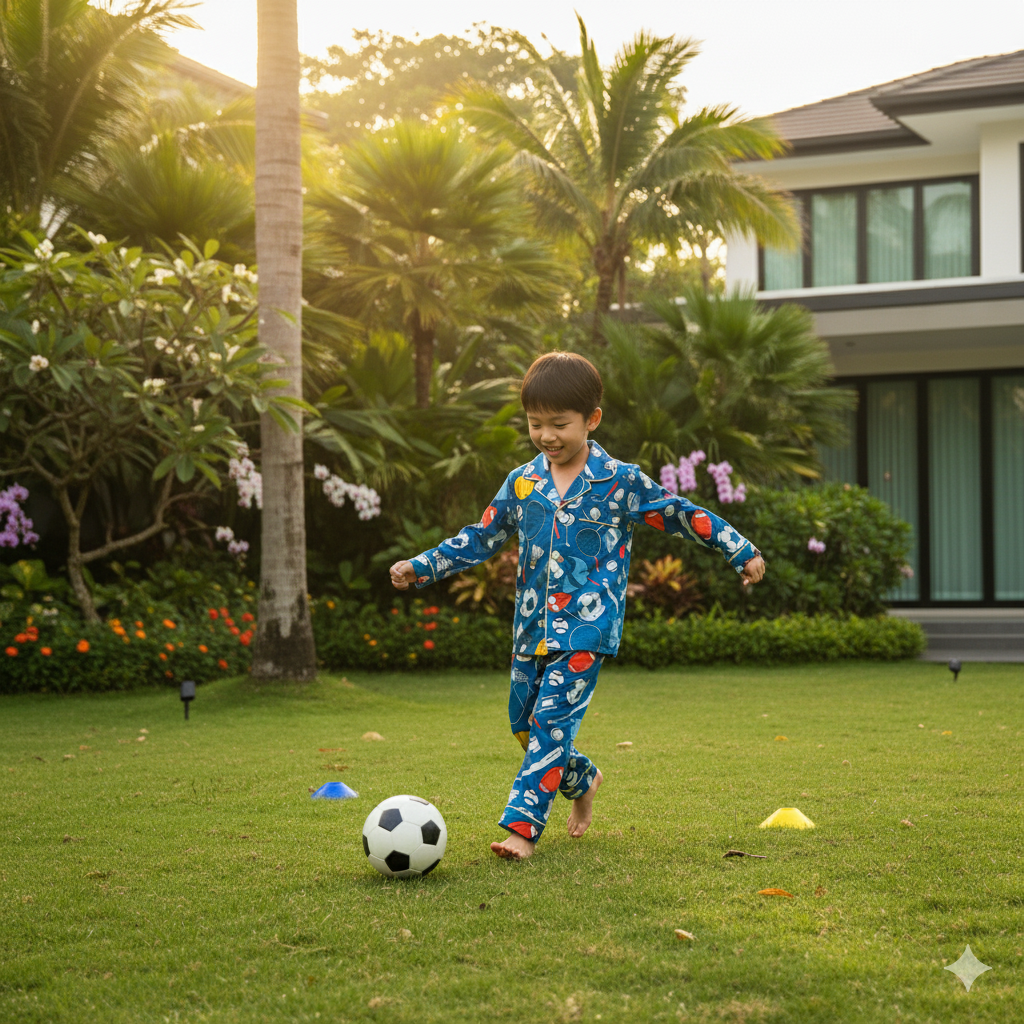 Playful Football Night Suit