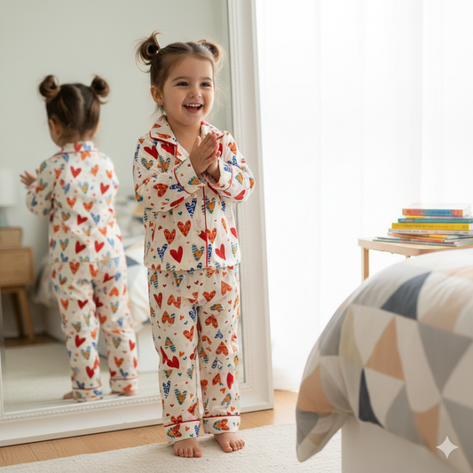 Colorful Hearts Night Suit