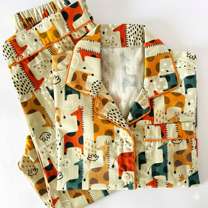 Quirky Giraffes Night Suit