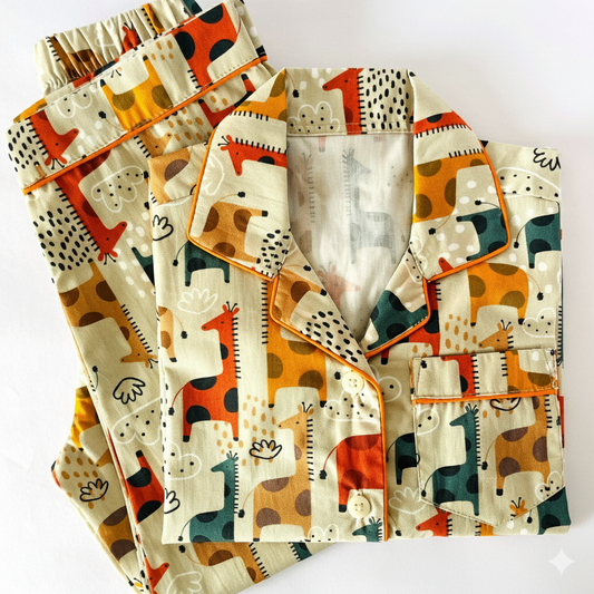 Quirky Giraffes Night Suit