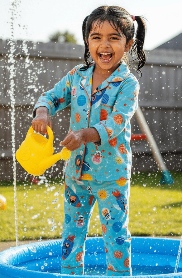 Blue Space Cat Night Suit - Little Slumber ClubLittle Slumber Club