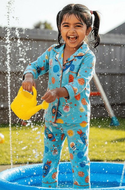 Blue Space Cat Night Suit - Little Slumber ClubLittle Slumber Club