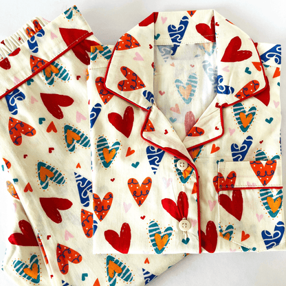 Colorful Hearts Night Suit - Little Slumber ClubLittle Slumber Club
