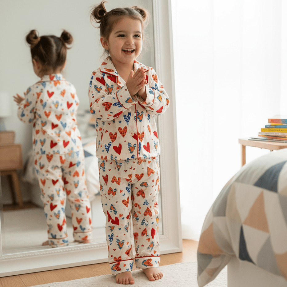 Colorful Hearts Night Suit - Little Slumber ClubLittle Slumber Club