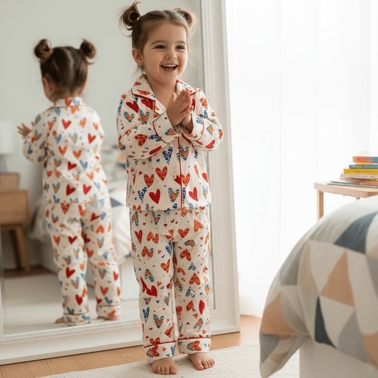 Colorful Hearts Night Suit - Little Slumber ClubLittle Slumber Club