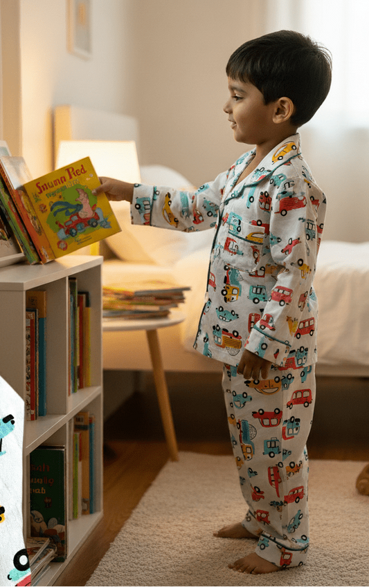 Doodle Toy Cars Night Suit - Little Slumber ClubLittle Slumber Club