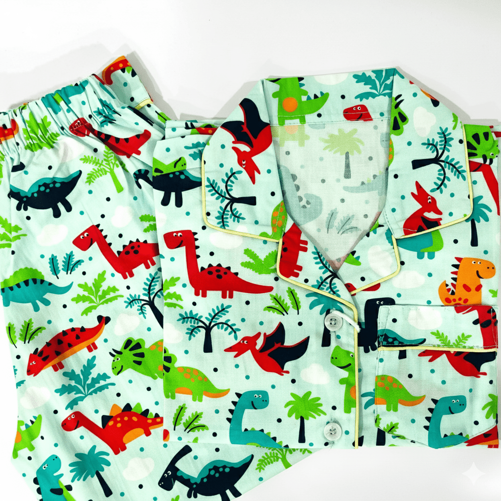 Friendly Colorful Dino Night Suit - Little Slumber ClubLittle Slumber Club