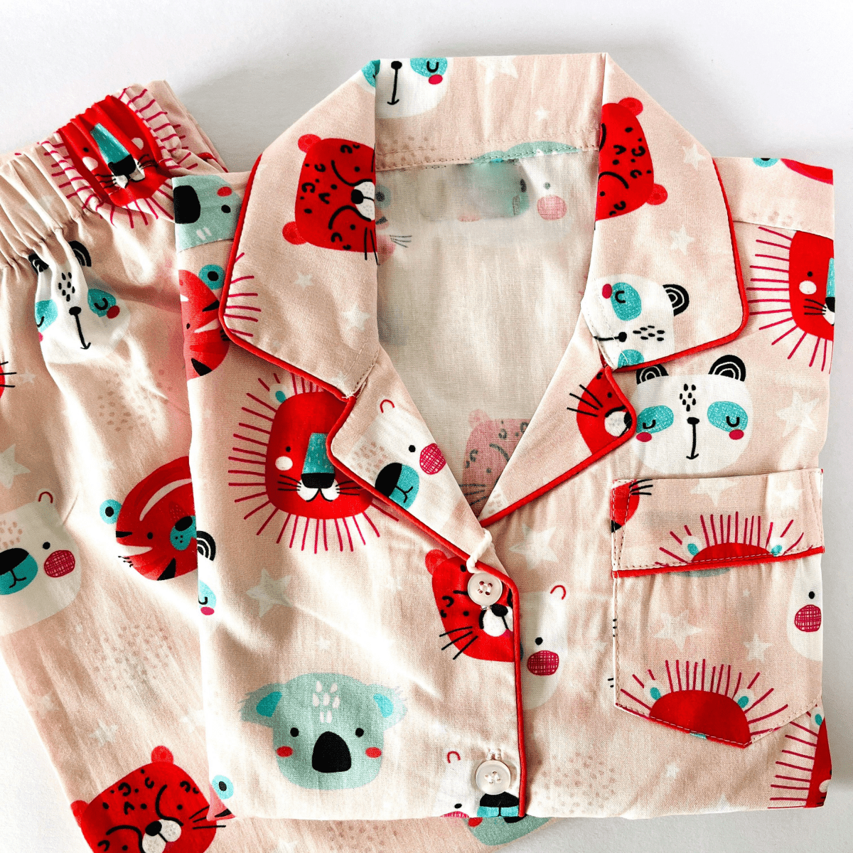 Funny Animal Faces Night Suit - Little Slumber ClubLittle Slumber Club