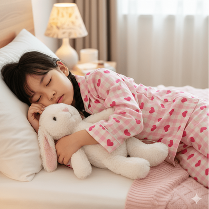 Pink Checks with Hearts Night Suit - Little Slumber ClubLittle Slumber Club