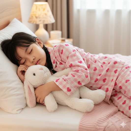 Pink Checks with Hearts Night Suit - Little Slumber ClubLittle Slumber Club