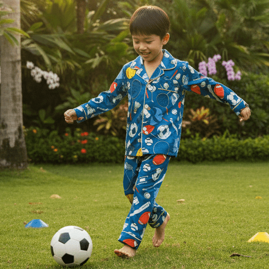 Playful Football Night Suit - Little Slumber ClubLittle Slumber Club