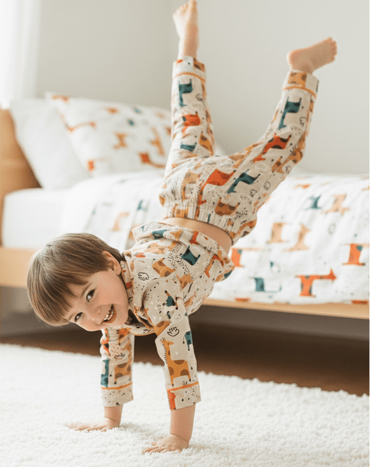 Quirky Giraffes Night Suit - Little Slumber ClubLittle Slumber Club