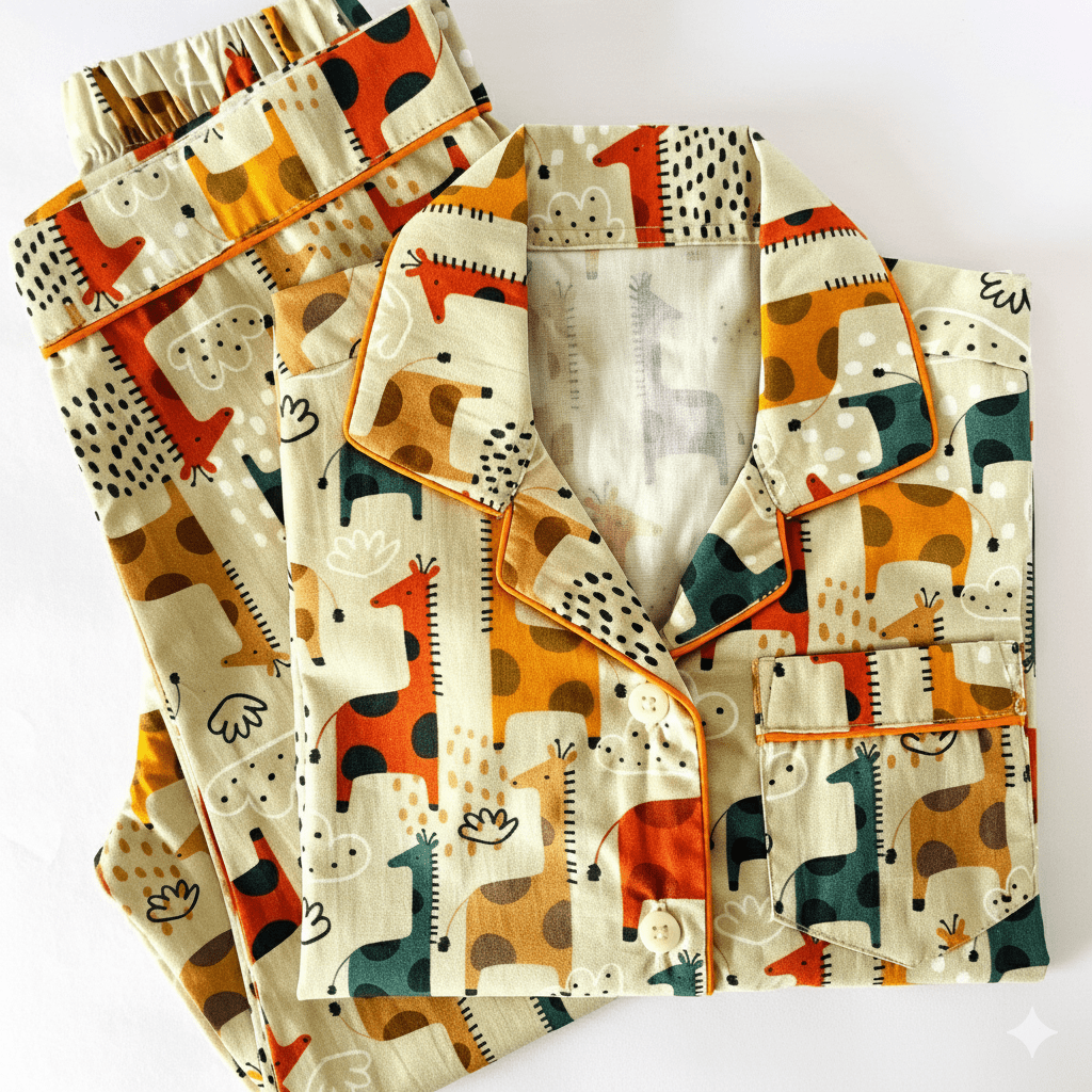 Quirky Giraffes Night Suit - Little Slumber ClubLittle Slumber Club