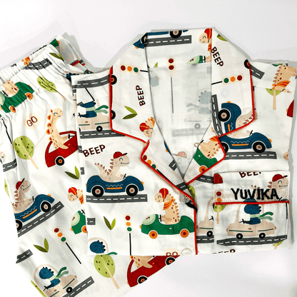 Racing Dino Night Suit - Little Slumber ClubLittle Slumber Club